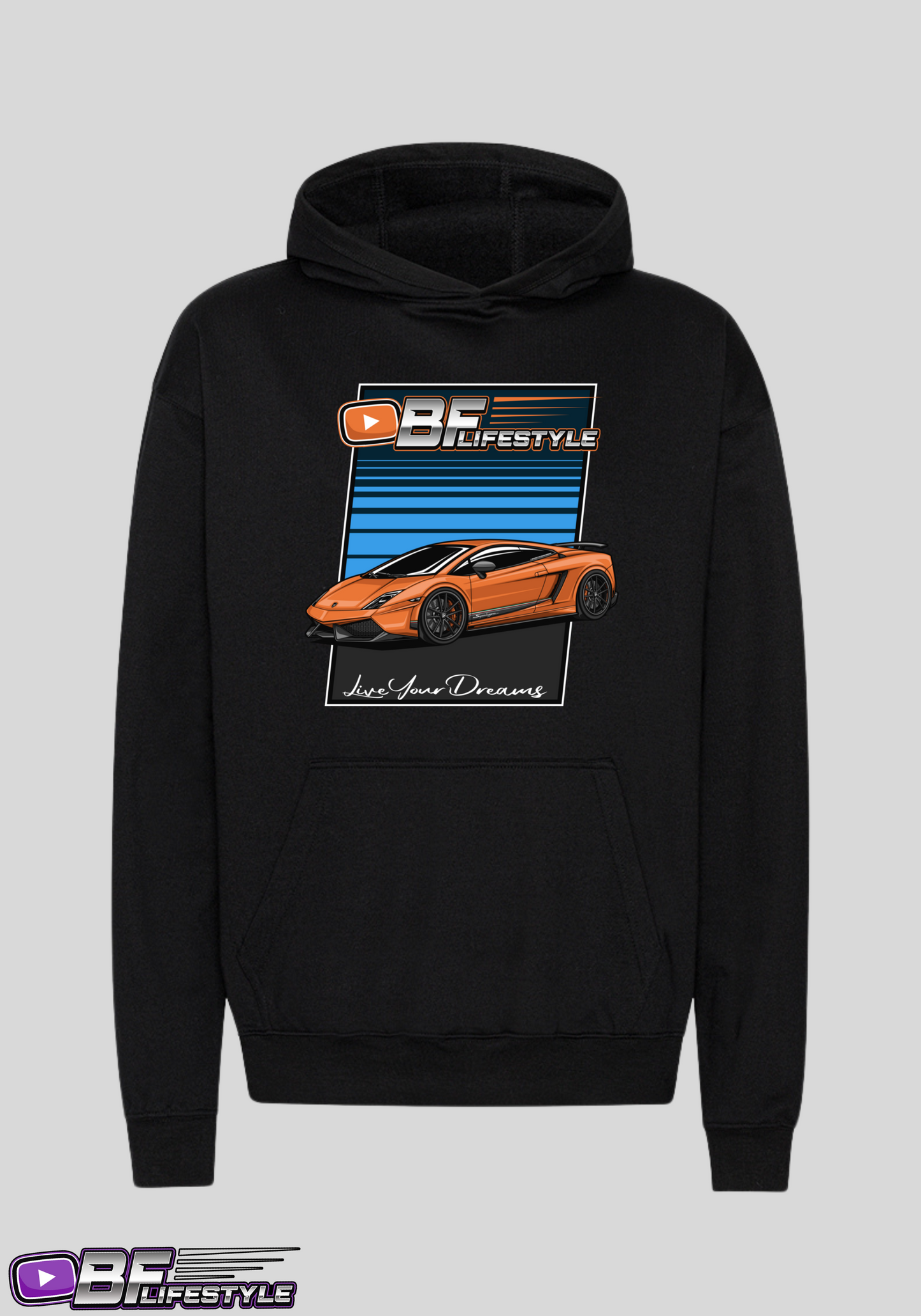 Hoodie - Sort Lambo