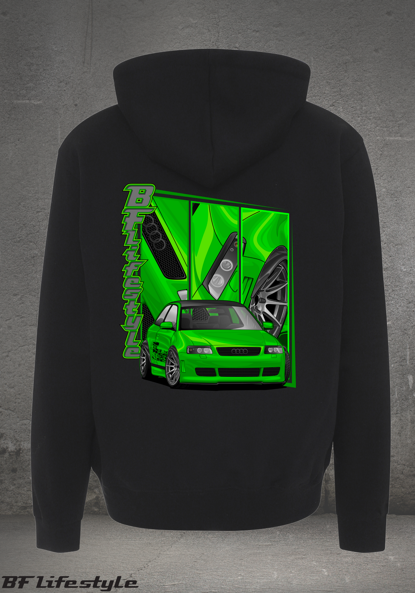 Hoodie - Grøn Flamme Aventador